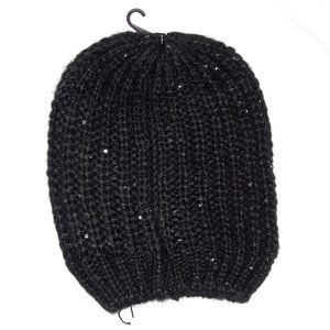 Black Sequin Beanie